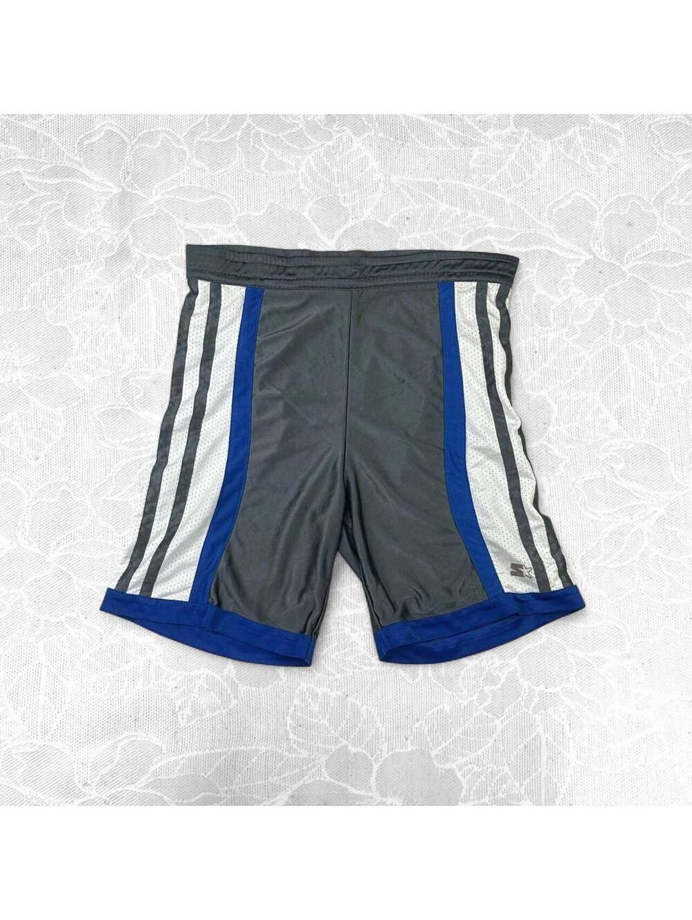 2000's Starter Gray Blue White Basketball Shorts - Size 14/16